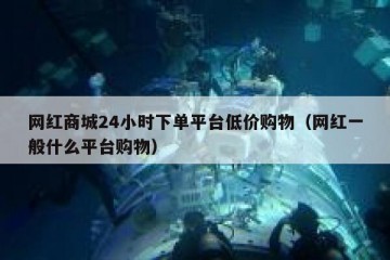 网红商城24小时下单平台低价购物（网红一般什么平台购物）
