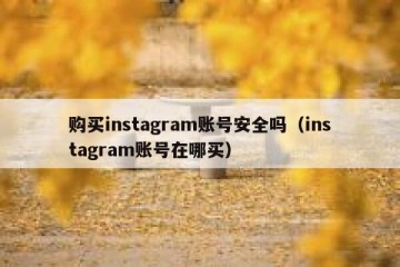 购买instagram账号安全吗（instagram账号在哪买）