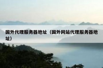 国外代理服务器地址（国外网站代理服务器地址）