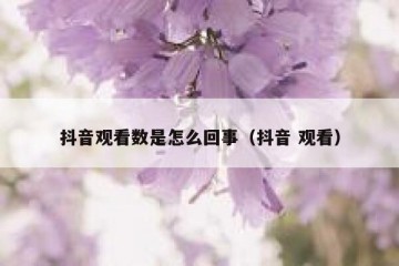 抖音观看数是怎么回事（抖音 观看）