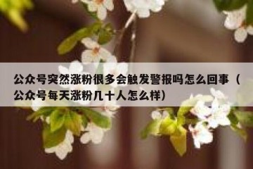 公众号突然涨粉很多会触发警报吗怎么回事（公众号每天涨粉几十人怎么样）