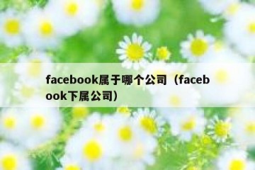 facebook属于哪个公司（facebook下属公司）