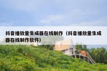 抖音播放量生成器在线制作（抖音播放量生成器在线制作软件）