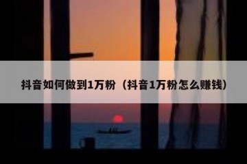 抖音如何做到1万粉（抖音1万粉怎么赚钱）