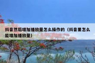 抖音然后增加播放量怎么操作的（抖音里怎么能增加播放量）