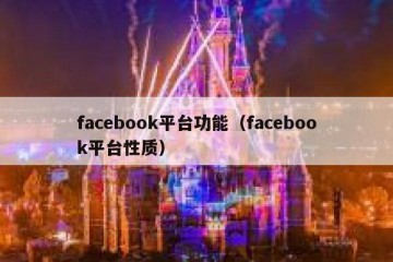 facebook平台功能（facebook平台性质）