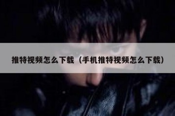 推特视频怎么下载（手机推特视频怎么下载）