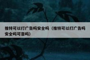 推特可以打广告吗安全吗（推特可以打广告吗安全吗可靠吗）