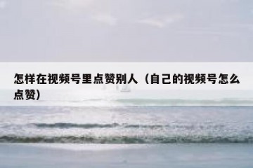 怎样在视频号里点赞别人（自己的视频号怎么点赞）