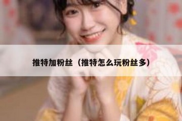 推特加粉丝（推特怎么玩粉丝多）