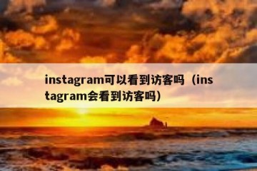 instagram可以看到访客吗（instagram会看到访客吗）