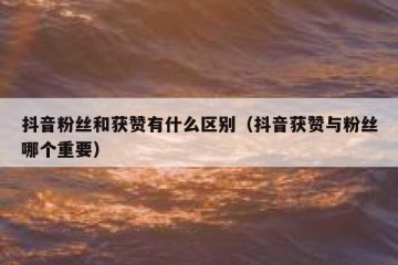 抖音粉丝和获赞有什么区别（抖音获赞与粉丝哪个重要）