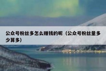 公众号粉丝多怎么赚钱的呢（公众号粉丝量多少算多）