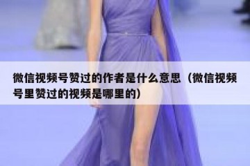 微信视频号赞过的作者是什么意思（微信视频号里赞过的视频是哪里的）