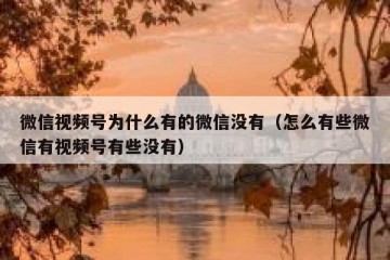 微信视频号为什么有的微信没有（怎么有些微信有视频号有些没有）