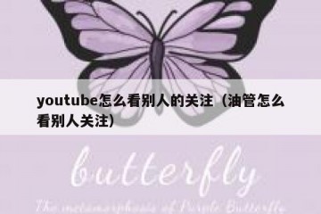 youtube怎么看别人的关注（油管怎么看别人关注）