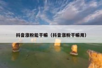 抖音涨粉能干嘛（抖音涨粉干嘛用）