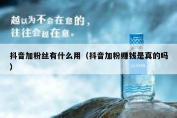 抖音加粉丝有什么用（抖音加粉赚钱是真的吗）