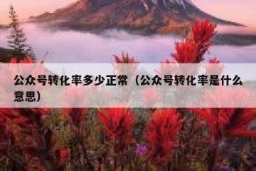 公众号转化率多少正常（公众号转化率是什么意思）