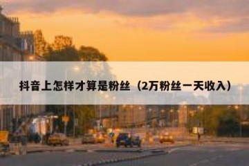 抖音上怎样才算是粉丝（2万粉丝一天收入）