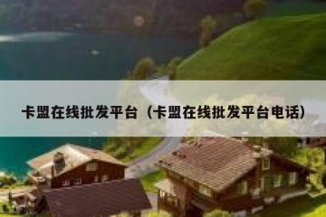 卡盟在线批发平台（卡盟在线批发平台电话）