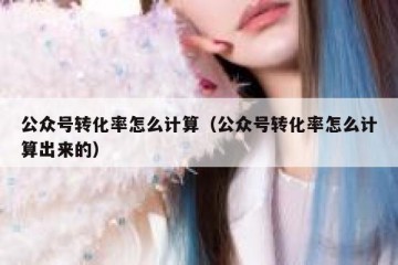公众号转化率怎么计算（公众号转化率怎么计算出来的）