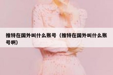 推特在国外叫什么账号（推特在国外叫什么账号啊）