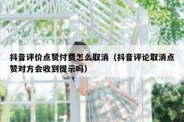 抖音评价点赞付费怎么取消（抖音评论取消点赞对方会收到提示吗）