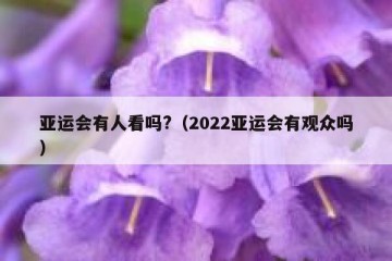 亚运会有人看吗?（2022亚运会有观众吗）