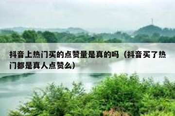抖音上热门买的点赞量是真的吗（抖音买了热门都是真人点赞么）