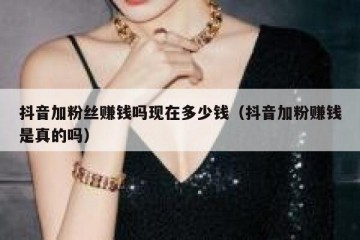 抖音加粉丝赚钱吗现在多少钱（抖音加粉赚钱是真的吗）