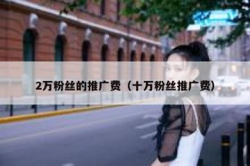 2万粉丝的推广费（十万粉丝推广费）