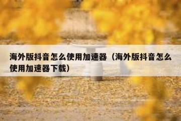 海外版抖音怎么使用加速器（海外版抖音怎么使用加速器下载）