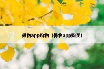得物app购物（得物app购买）