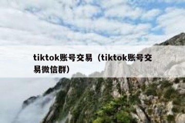 tiktok账号交易（tiktok账号交易微信群）