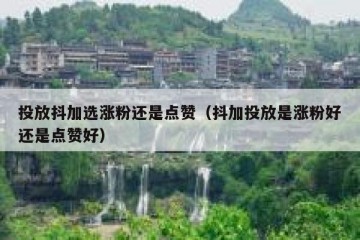 投放抖加选涨粉还是点赞（抖加投放是涨粉好还是点赞好）