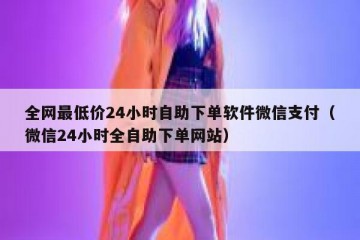 全网最低价24小时自助下单软件微信支付（微信24小时全自助下单网站）