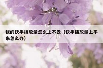 我的快手播放量怎么上不去（快手播放量上不来怎么办）