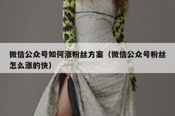微信公众号如何涨粉丝方案（微信公众号粉丝怎么涨的快）