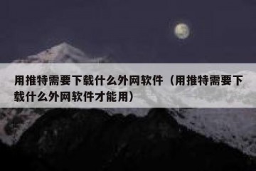用推特需要下载什么外网软件（用推特需要下载什么外网软件才能用）