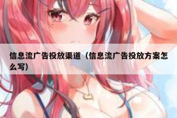 信息流广告投放渠道（信息流广告投放方案怎么写）