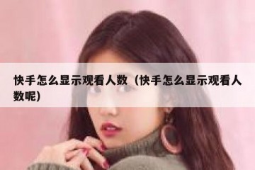 快手怎么显示观看人数（快手怎么显示观看人数呢）