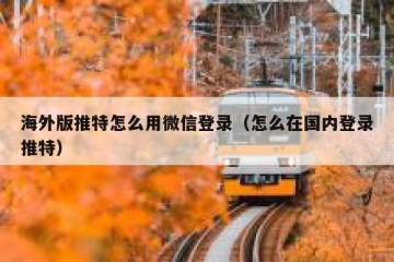 海外版推特怎么用微信登录（怎么在国内登录推特）