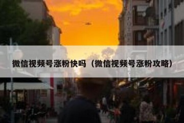 微信视频号涨粉快吗（微信视频号涨粉攻略）