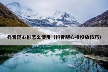 抖音随心推怎么使用（抖音随心推投放技巧）