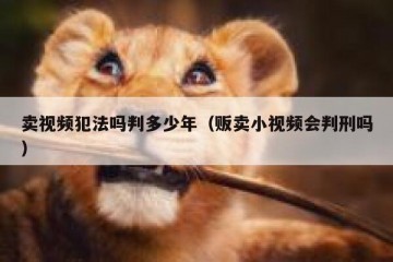 卖视频犯法吗判多少年（贩卖小视频会判刑吗）