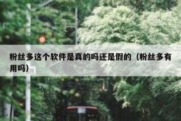 粉丝多这个软件是真的吗还是假的（粉丝多有用吗）