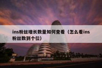 ins粉丝增长数量如何查看（怎么看ins粉丝数到个位）