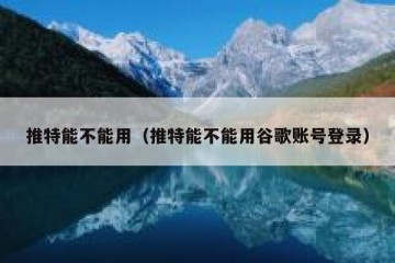 推特能不能用（推特能不能用谷歌账号登录）