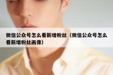 微信公众号怎么看新增粉丝（微信公众号怎么看新增粉丝画像）